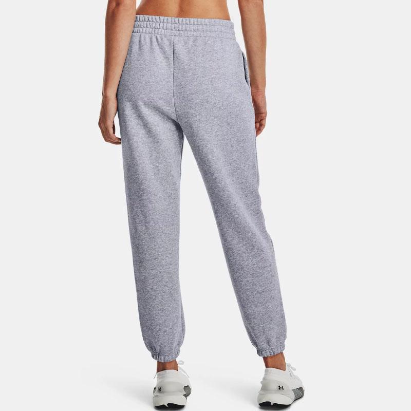 Under Armour Essential Solid Logo Drawstring Cuffed Sweatpants Women bottoms Gray 1373034-011