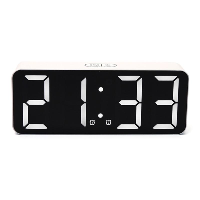 Digital Alarm Clock Large Display LED Electronic Clocks with Snooze 12/24H Dual Alarm Desktop Clock Nordic Style Clock 1