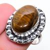 Pietra Preziosa Occhio di Tigre Fatto a Mano Gioiello in Argento Sterling 925 Anello Misura 6