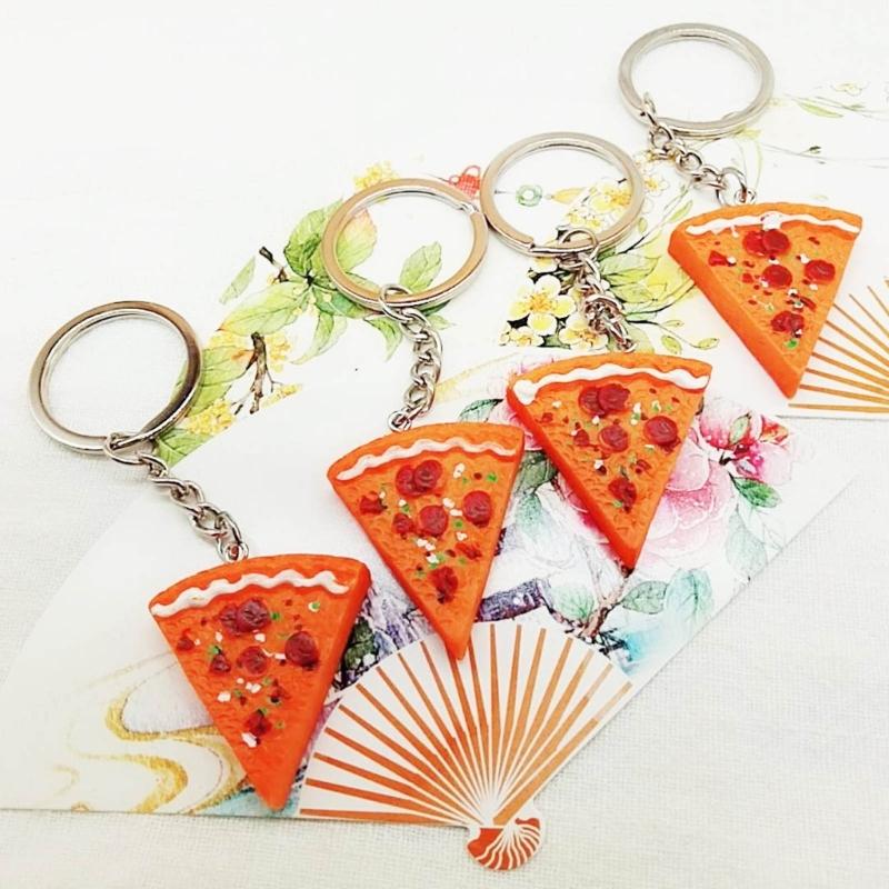 Set di 7 Collane/Portachiavi Bizzarri a Forma di Pizza per Coppie Amanti del Cibo Regali per Amici