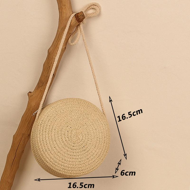 Round Straw Bags for Women Summer Woven Beach Bag Handmade Crossbody Shoulder Bag Bohemia Messenger Bag Handbag