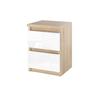 Bedside Cabinet Sonoma Oak White Gloss 30 Cm 2 Drawers Tv Table For Bedroom