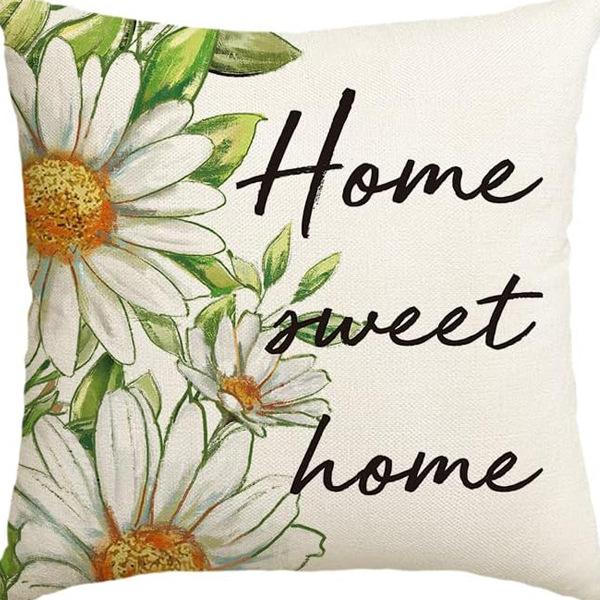 Spring and Summer New Flower Daisy Pillowcase Home Decoration Living Room Sofa Car Pillow Cushion