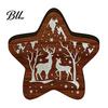 Unique Christmas Gifts 3D Wooden LED Night Light, Hollow Carved Tabletop Decor Lamp with Warm Glow, Festive Holiday Home And Office Decoration