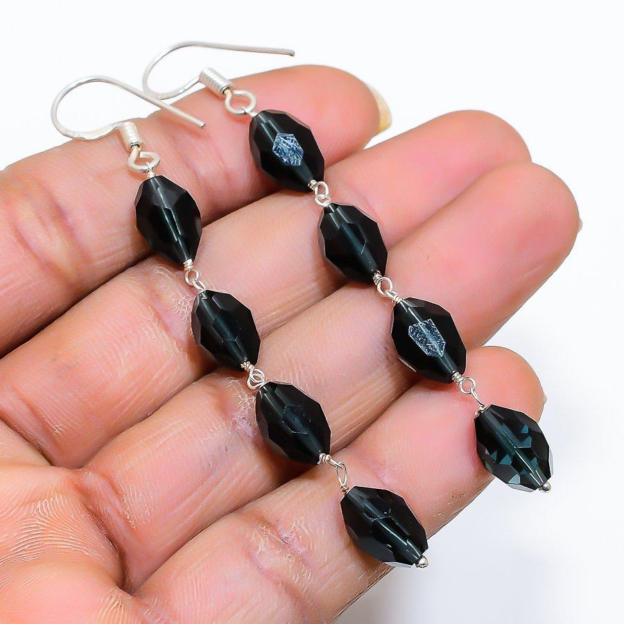 

Iolite Quartz Gemstone Handmade 925 Sterling Silver Jewelry Earring 2.96 GK-5215