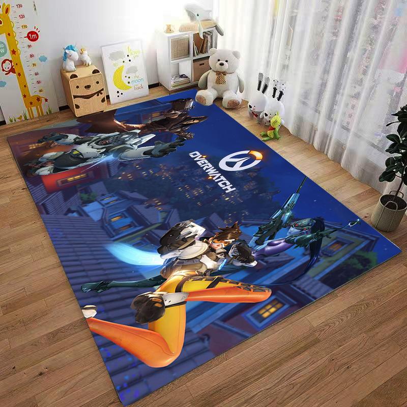 Overwatch Faction Printed Flannel Carpet, Anti-slip, Suitable for Bedroom, Living Room, and Children's Room Decoration