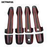 For Mitsubishi Pajero/Montero/Shogun Sport 2016- 2024 2025 Side Door Handle Cover Trim Carbon Fiber Protector Accessories