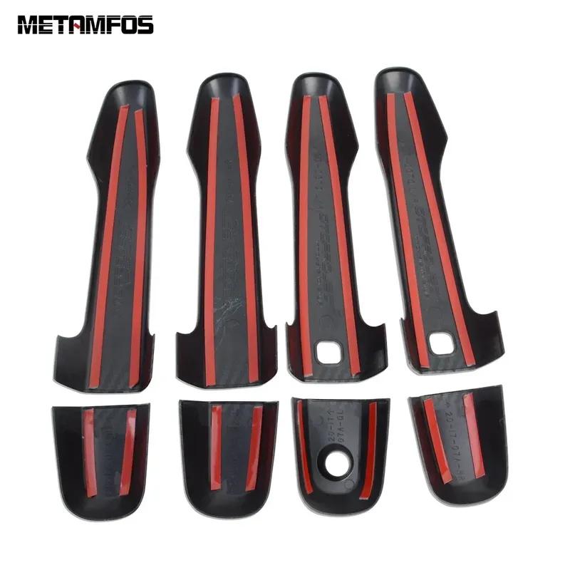 For Mitsubishi Pajero/Montero/Shogun Sport 2016- 2024 2025 Side Door Handle Cover Trim Carbon Fiber Protector Accessories