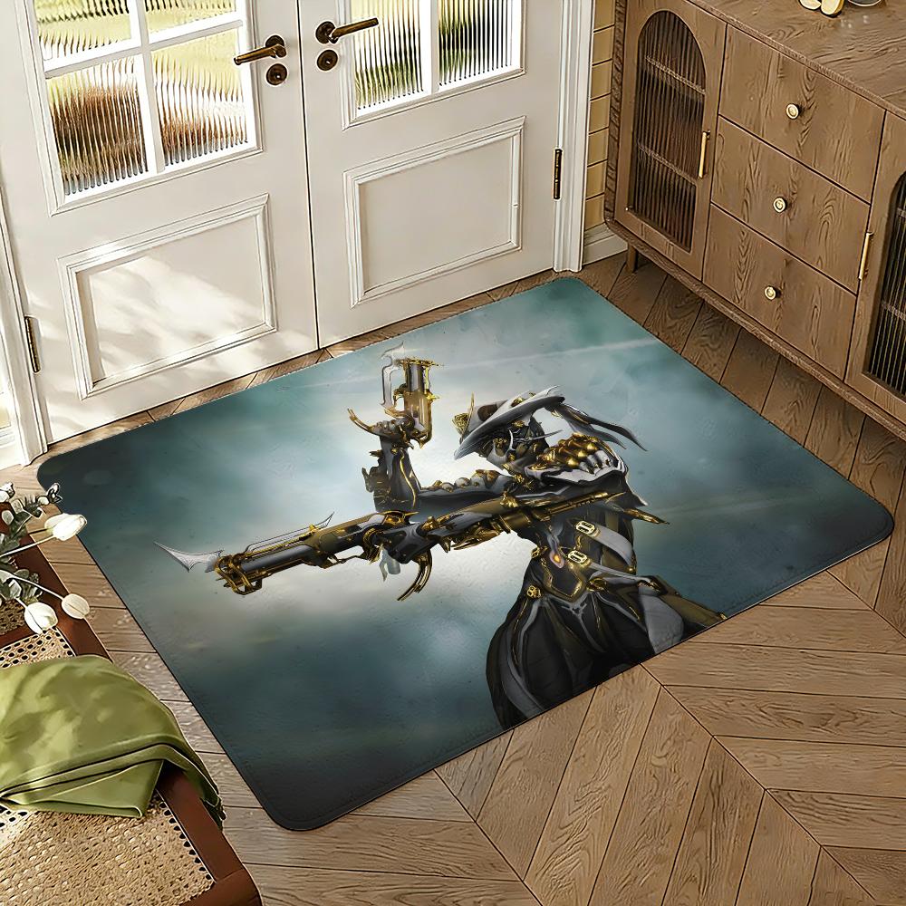 Warframe Floor Mat Soft Thickened Absorbent Non-Slip Bedroom Living Room Door Mat Home Decor Flannel Rugs