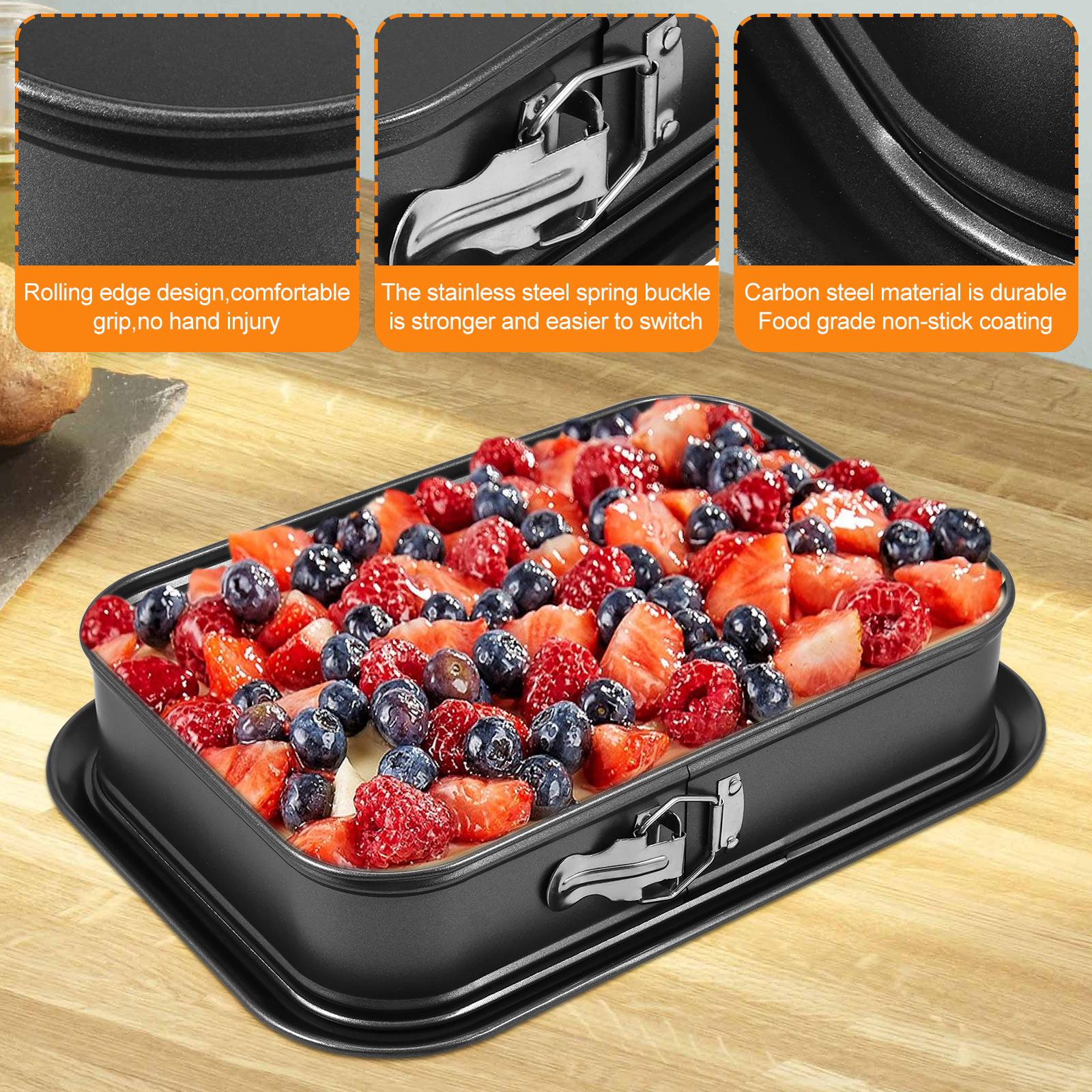 Springform Cake Pan Non-Stick Metal Bake Mould Square/Rectangle Cake Lock Making Pan for Home Kitchen DIY Cheesecake Baking Pan