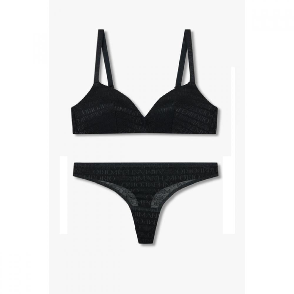 

Emporio Armani Women S Logo meSh Padded Triangle Bra Brief Set 0825181502 0825110502 M(80)/M(95)