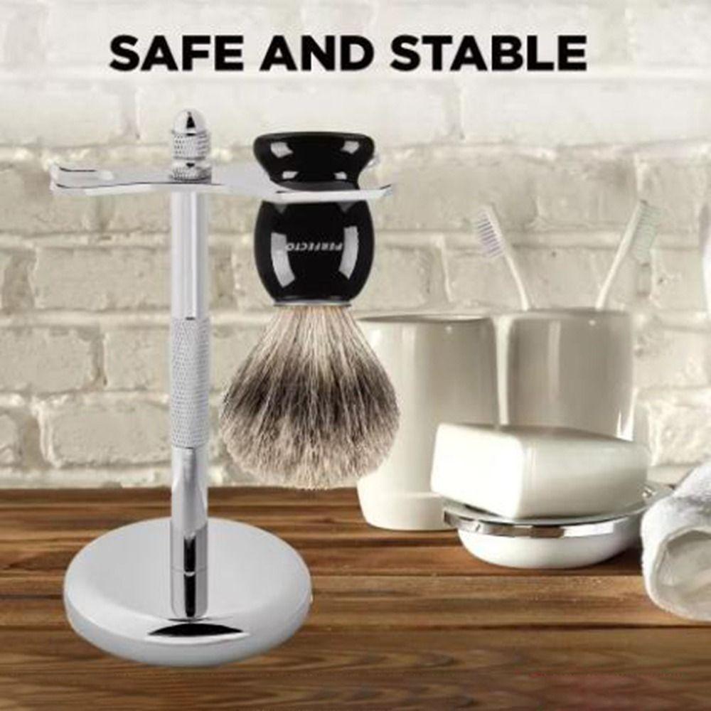 Zinc Zinc Alloy Construction Razor and Brush Stand Weighted Bottom Razor Storage Bracket Grooming Station