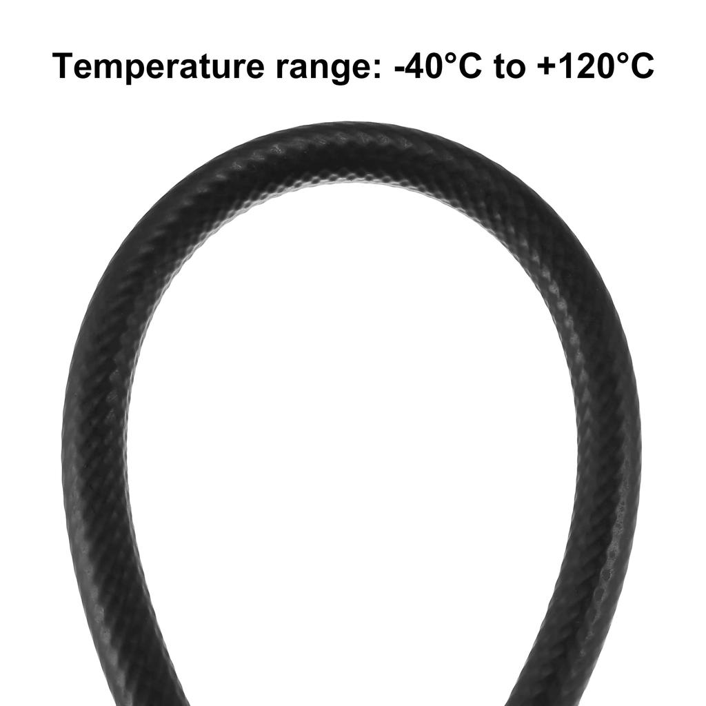 X AUTOHAUX Car Heater Hose Flexible Straight Heater Hose for Multipurpose Rubber 2 Meters 10mm Inner Diameter - Cars, Black, Long,