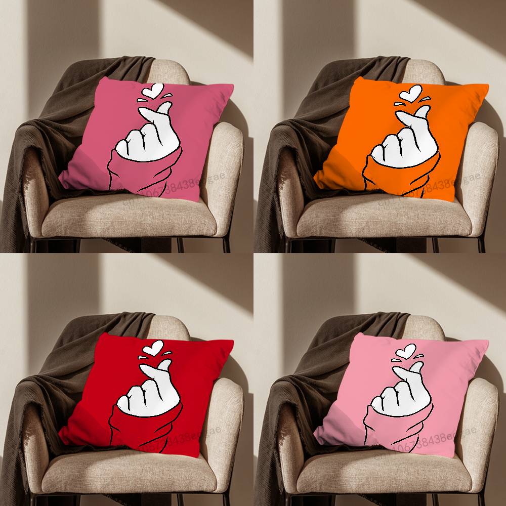 Cute Lovely Hand Heart Throw Pillow Case For 45*45cm,55*55cm,30*30cm,Car Pillowcase Home Bedchamber Decor Gift