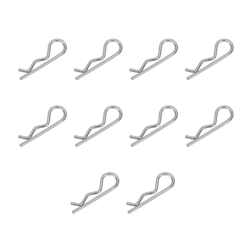 

Упаковка з 10 пружинних шплінтів R-подібної форми, сталеві фіксуючі кліпси, стійкі до корозії, набір кліпс для надійної фіксації шплінта зчеплення M1.2x22mm