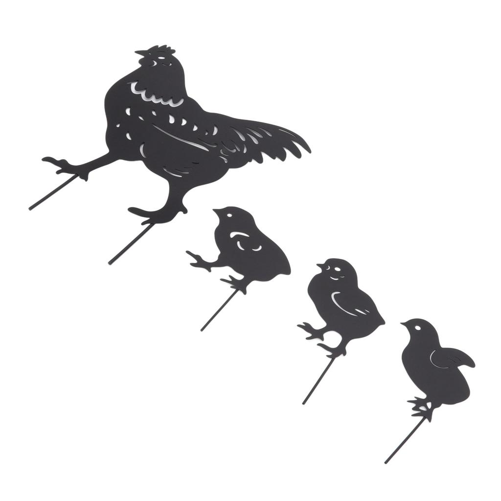 4 Stück Henne Huhn Silhouette Hohl Pfahl Design Niedliches Henne Huhn Design Langlebiges Metall Huhn Hof