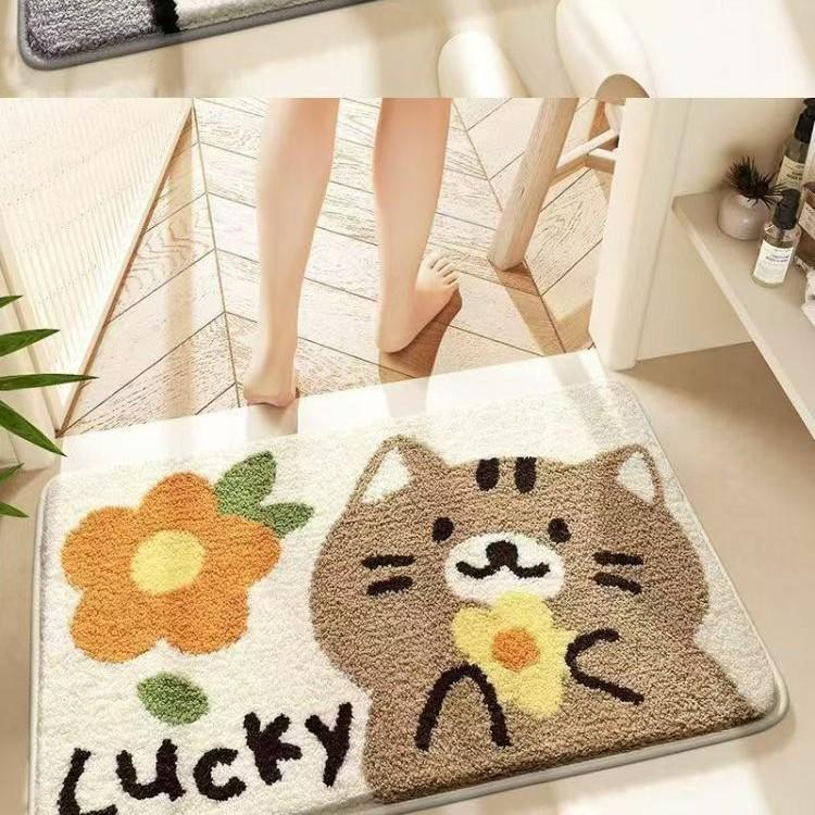 Adorable Imitation Cashmere Absorbent Bathroom Mat Carpet for Bedroom & Toilet