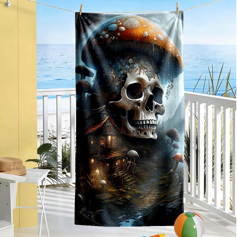 Knife Skull Beach Towel High Absorbency & Quick-Dry Comfortable Lightweight Portable for Swimming,Beach,Camping, Travel, Beach Accessories,Gym