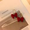 Velvet Red Bow Stud Earrings Korean Niche Design Wedding Earrings New Trendy Engagement Women