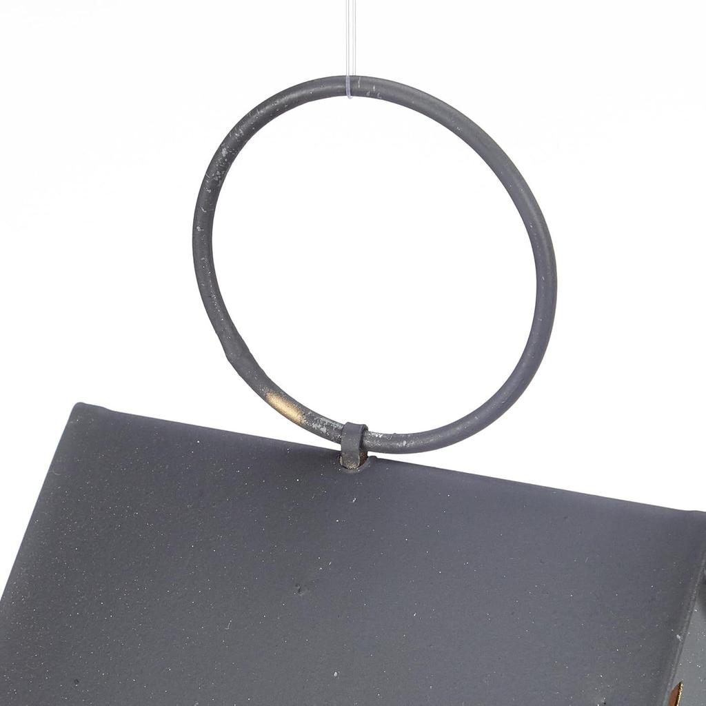 Zierliches Eisen Teelicht | Stilvoll | für Innen- & Außendekoration (Grau mit Gold)