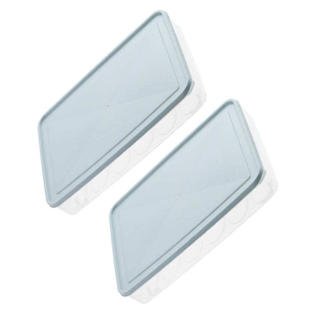 2Pcs Refrigerator Egg Organizer Case Stackable Freezer Egg Storage Box Heavy Duty Plastic Fridge Container 24 Slot Secure Lid