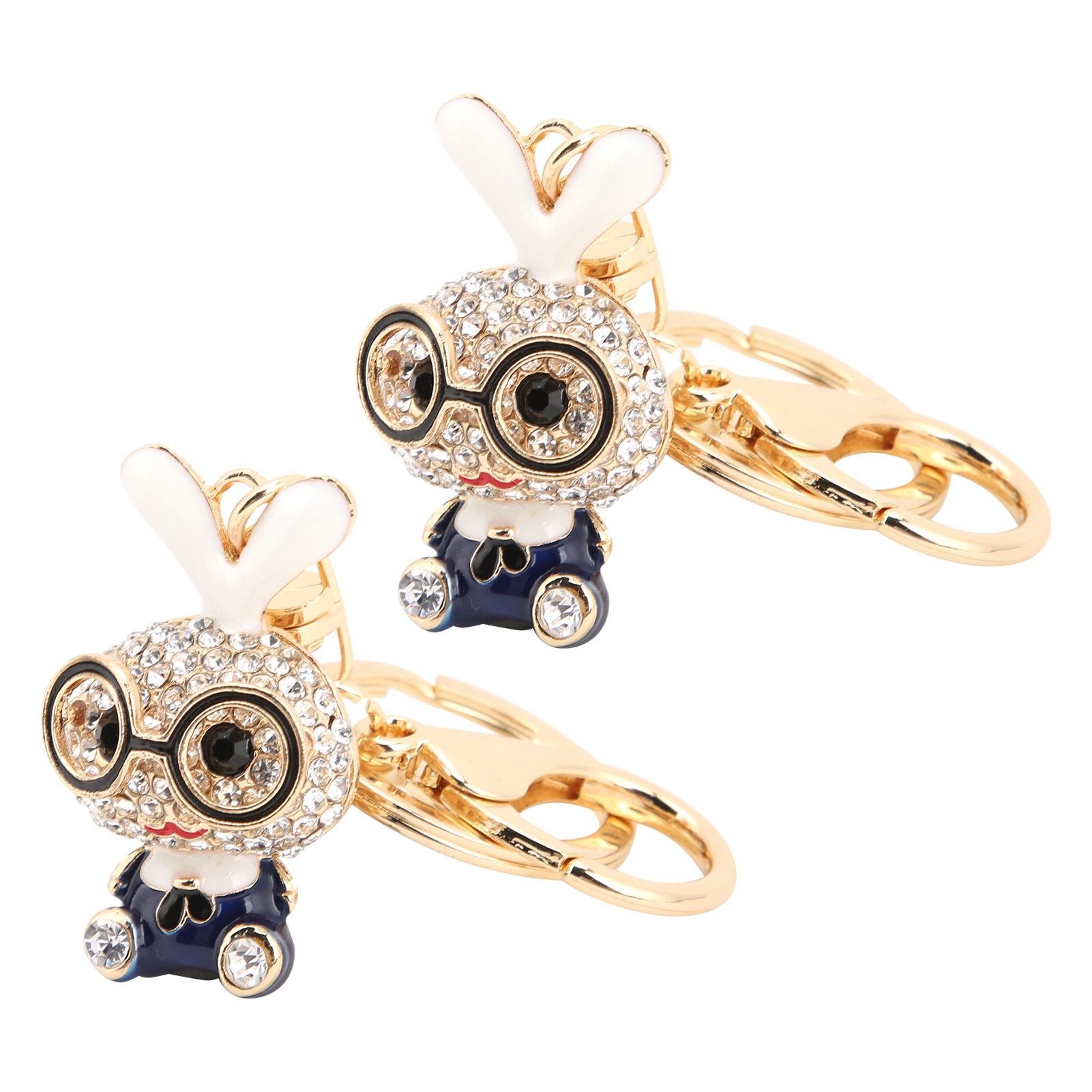 

2 шт. Подвески для ключей в форме милого кролика со стразами, украшения, аксессуары для сумок-брелков синий