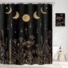 Elegant Moon & Stars Shower Curtain: Embrace the Mystical Design, Soft Fabric, and Celestial Vibes for Your Dreamy Bathroom