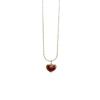 Red Heart Titanium Steel Necklace for Women, 2023 - Small Heart Clavicle Chain with Peach Heart Pendant.
