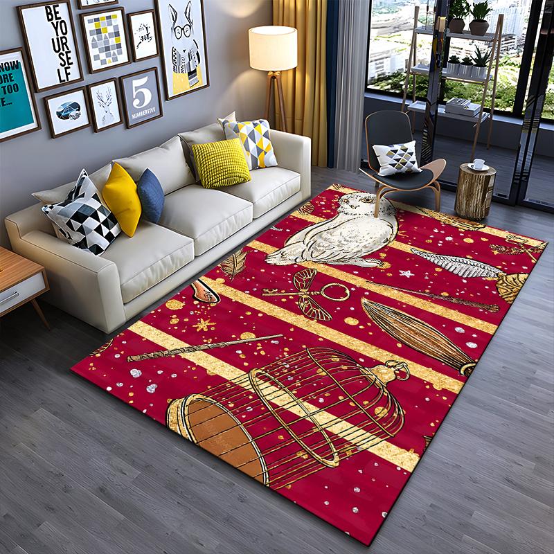 

White Owl and Magic Elements Carpet Design Suitable for use as an anti-slip game mat for living room and bedroom sofas 40x60cm( 15x23in )