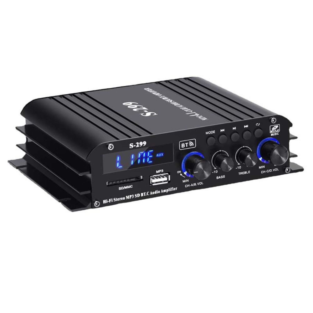 

4*400 Вт 4,1-канальный HIFI усилитель мощности Bluetooth для автомобиля/домашнего кинотеатра цифровой усилитель звука для динамика бас USB/SD AUX EU Plug