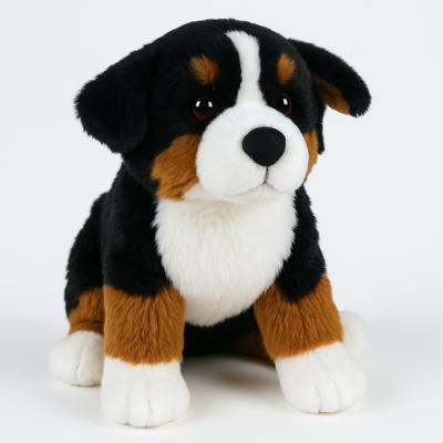 Super Realistic Bernese Mountain Dog Plush Toy 9.8 Inches, Simulation Design, Soft And Cute, Child-Safe Family Companion, Healin