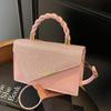 2025 New Bag Women's Solid Color Summer Casual Simple Foreign Style Fashion Texture Color Matching Crossbody Portable Small Square Bag