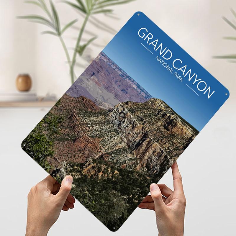 Grand Canyon National Park Stylised Travel Printed Poster Customized Retro Wall Art Vintage Metal Tin Signs for Home Desk Decor