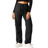Ladies' Fashion Solid Color High Waist Pocket Drawstring Pants