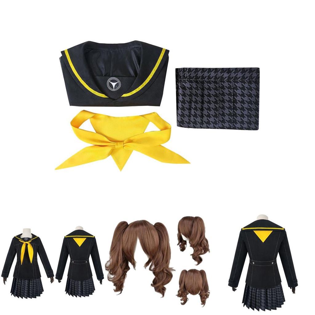 Persona 4 Kujikawa Rise School Uniform Cosplay Costume With Stylish Top Skirt And Tie