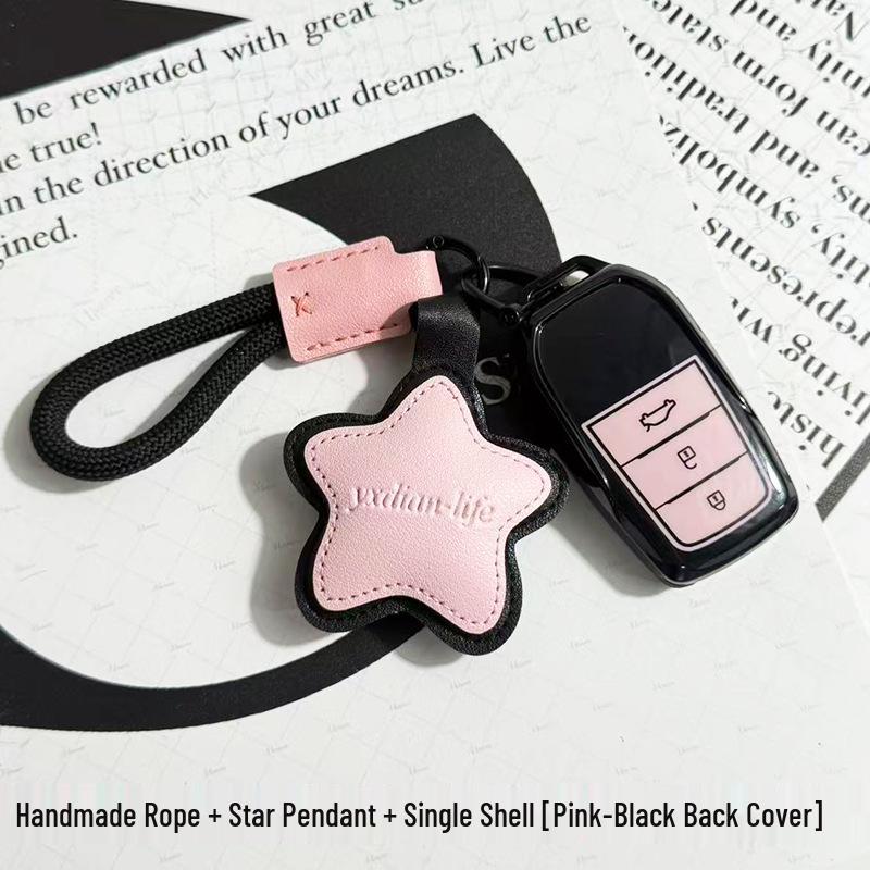 Toyota Car Key Cover - Suitable for Alphard, Corolla, Camry, Crown, RAV4 - Black/Pink