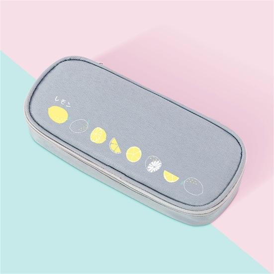 Pen Case Large Capacity Dust-proof Stationery Oxford Cloth Fruit Print Pencil Case for Daily Use