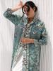Miyake Pleats Women's High-End Printed Trench Coat Cardigan Muslim Robe