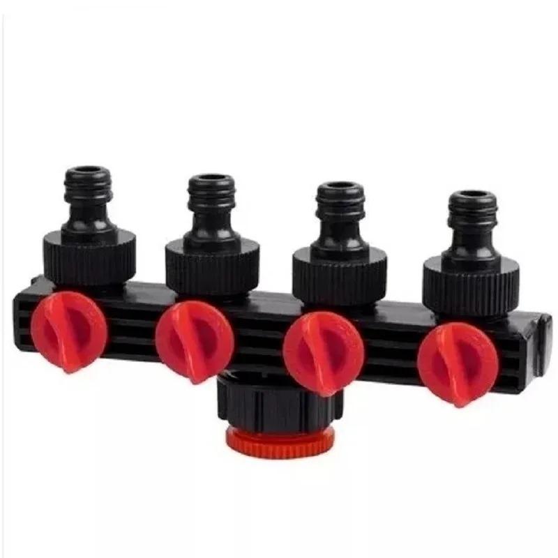Hose Controller Shunt Watering Garden Tools Gardening Household Pipe Plastic Four-Way Valve Splitter Irrigation
