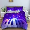 Music Theme Duvet Cover Microfiber Musical Symbols Comforter Cover Violin Piano Pattern Bedding Set Twin King Single Queen Size