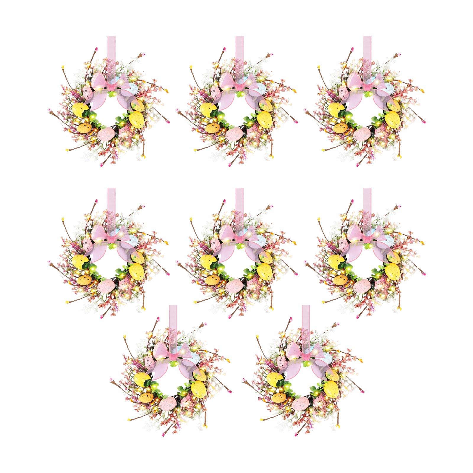 Миниатюрный пасхальный венок, Подходит для кухонных шкафов, Миниатюрный весенний искусственный пасхальный венок с яйцами.