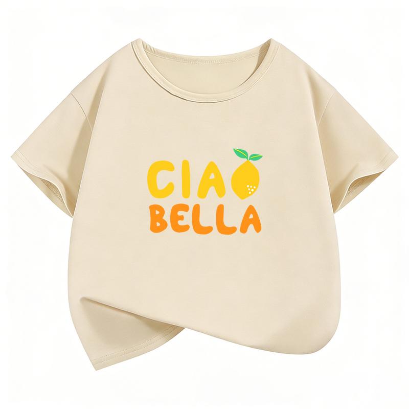 Graphic Ciao Bella Lemon Harajuku T Shirts Short Sleeve Kids Childrens Tshirt Boys Girls Casual Top Tee Summer Spring