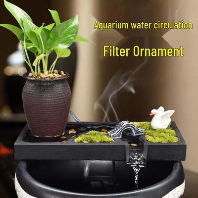 Ceramic Waterfall Terrarium with Circulating Water Feature for Indoor Spaces