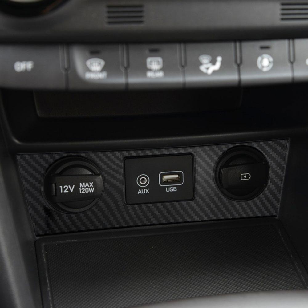 Car Cigarette Lighter Switch USB Button Socket Charge Panel Trim Cover Sticker for Hyundai Kona Kauai 2017 - 2025 Accessories