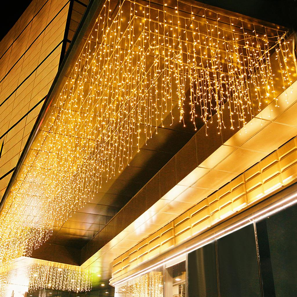 5M LED Icicle Curtain String Lights Christmas Garland Droop Light Wedding Garden Street Outdoor Decorative Lighting EU Plug