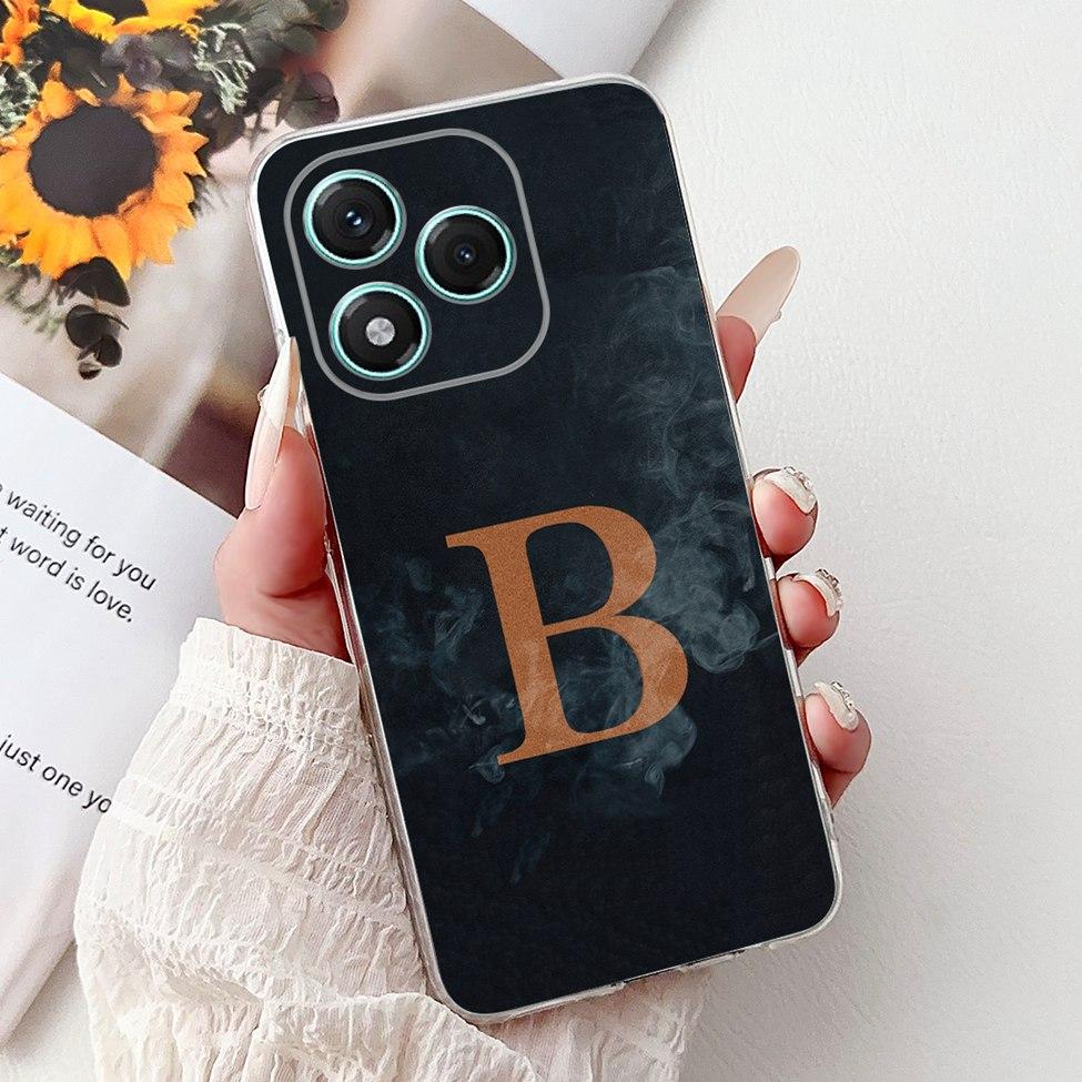 6.7" For Honor 400Lite ABR-NX1 Clear Back Cover For Honor 400 Lite Case Luxury Fashion A-Z Letters Crown Soft TPU Bumper Funda