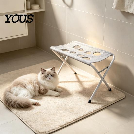 Professional Pet Grooming Table with Foldable Stand, Adjustable Strap, Cat Hammock, 8-Hole Dog Bathing Helper Washing Station for Bathing, Nail