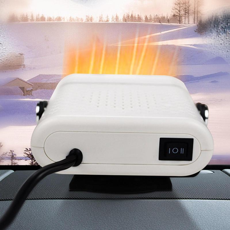 Car Heater Fan 12v Fast Heating Quickly Defrost Defogger With Cigarette Lighter Plug 360 Degree Rotary Base Car Accessories