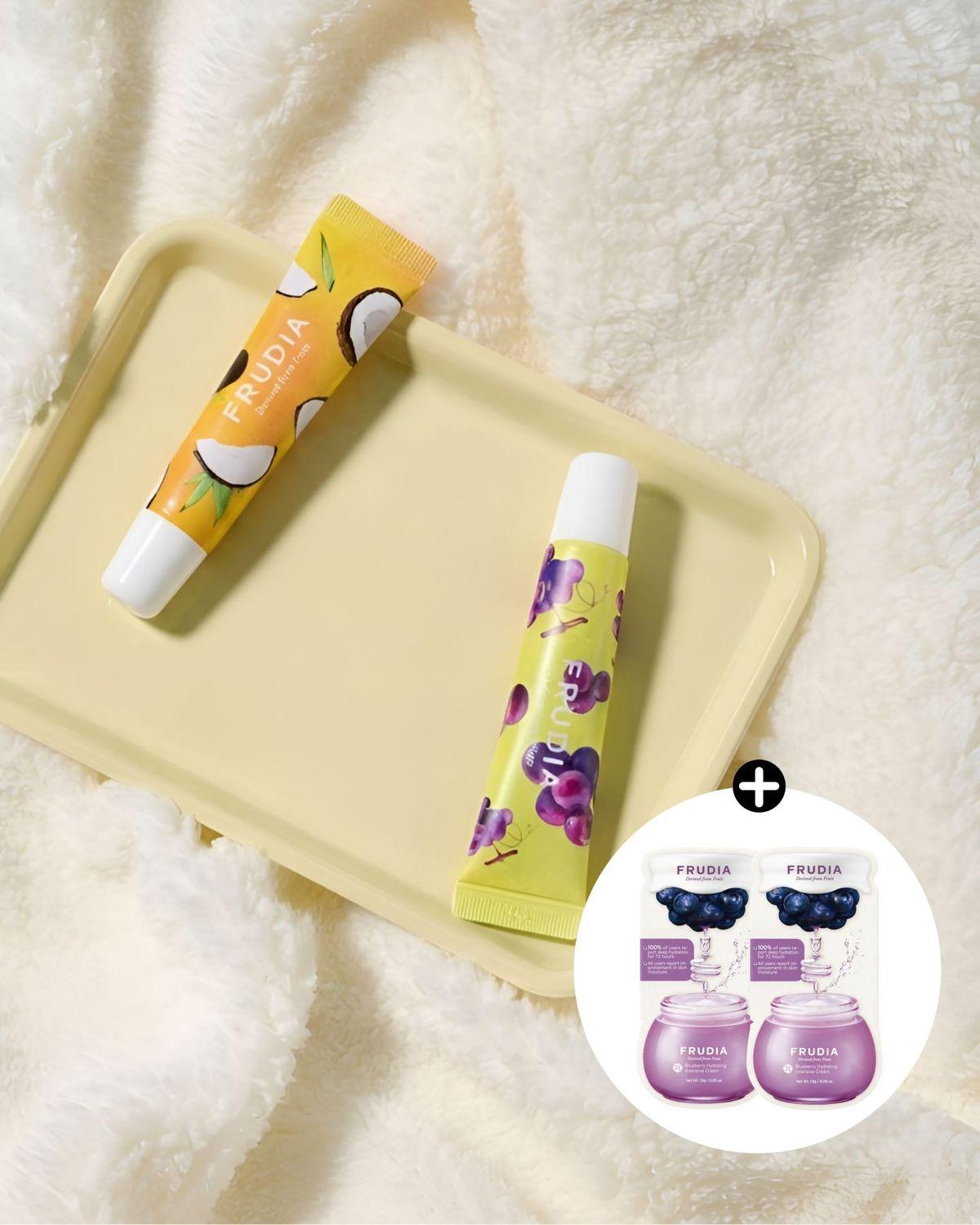 [Sparkling Soft Set] Grape Honey Chew Lip Essence + Coconut Honey Salve Lip Cream (+Free Pouch Cream)