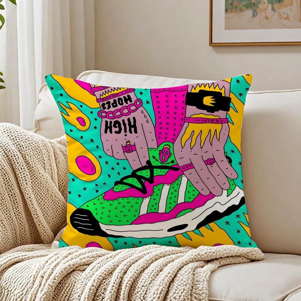 Fantasy And Creative Shoes illustration Cushion Cover Pillowcase Antidustmite living Room Sofa Decor Cushion Room